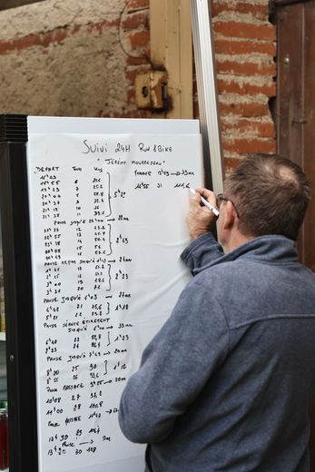Christian, le père de Jérémy, a scrupuleusement noté les distances et les temps de passage de son fils, durant 24 heures.